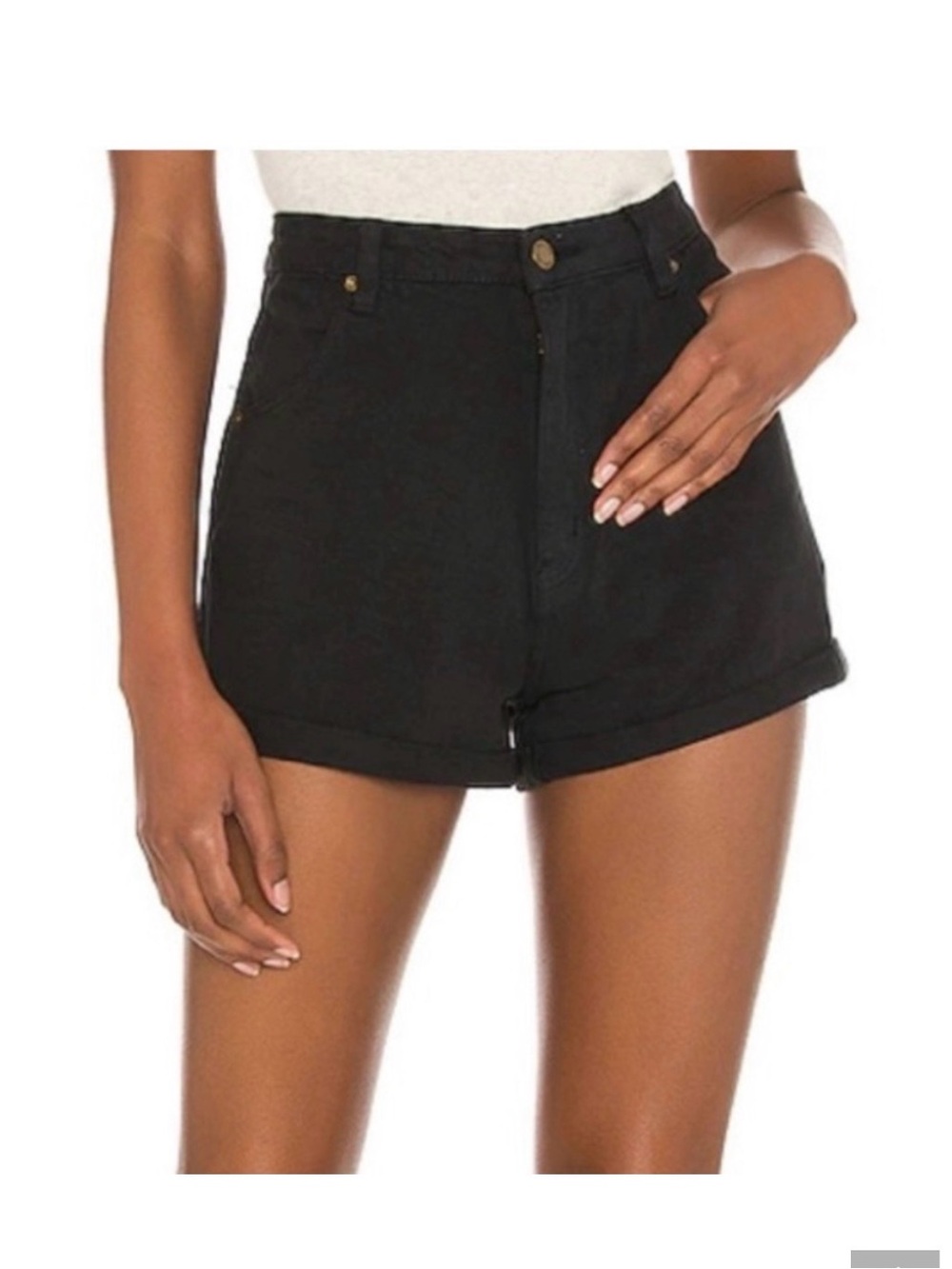 Rollas High-Rise relaxed dustres Black Women's Denim Shorts